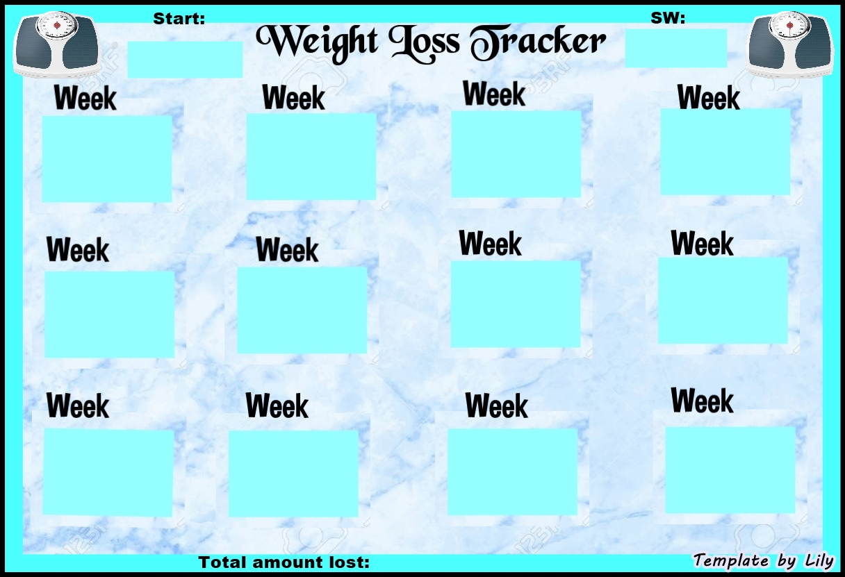 Blueweightlosstrackerblankweeks